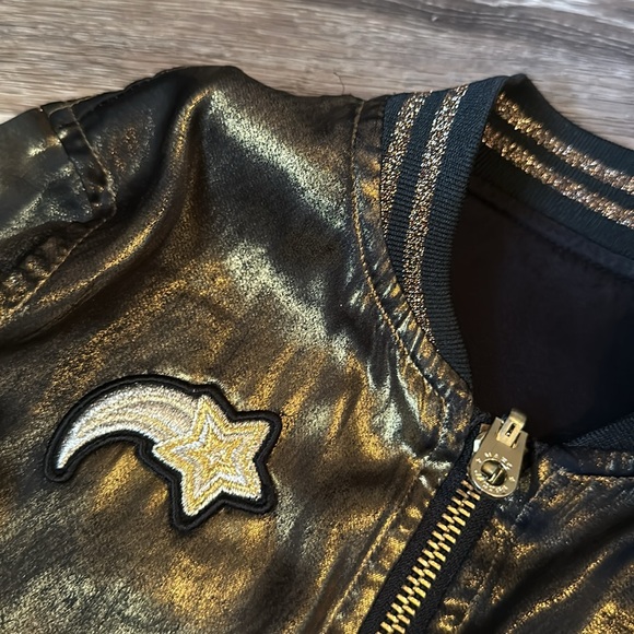 Little Marc Jacobs Star Swan Satin Reversible Black Gold Jacket Size 4 Kids New! - Picture 16 of 16